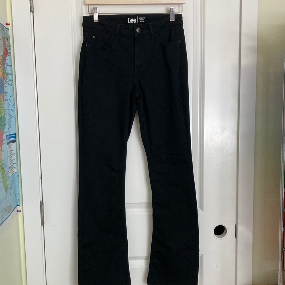 LEE boot cut mid rise black jeans Size 4 M
